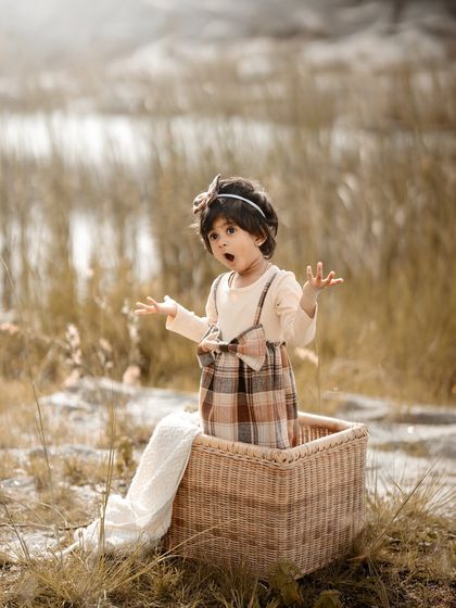 A wonderfully expressive and candid moment of surprise and joy.