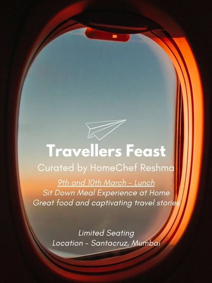 An invitation to my Travellers Feast, a supper club where we share delicious food and captivating travel stories. It's a perfect evening for anyone who loves to explore the world through its flavours.