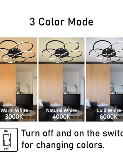 The modern floret chandelier also comes with the 3-color mode feature, making it a versatile lighting solution for any room.