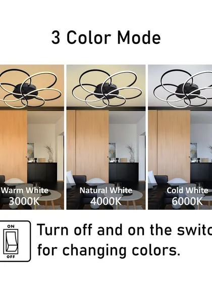 The modern floret chandelier also comes with the 3-color mode feature, making it a versatile lighting solution for any room.