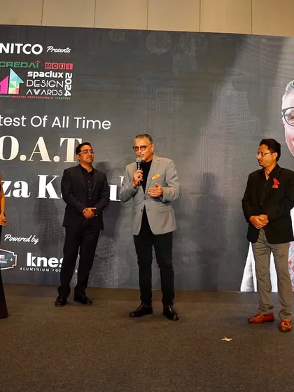 Being recognized as the GOAT (Greatest of All Time) of the industry by CREDAI MCHI at The Spaciux Design Awards. I am grateful for this recognition of my contribution to architecture.
