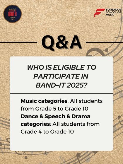 Who is eligible to participate? Music categories are open to grades 5-10, while Dance and Speech & Drama categories are open to all students from grades 4-10.