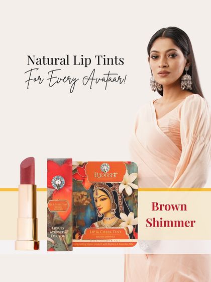 I designed my natural lip tints for every version of you. The Brown Shimmer shade is perfect for an ethnic look, adding a warm, sophisticated glow that complements traditional wear beautifully.