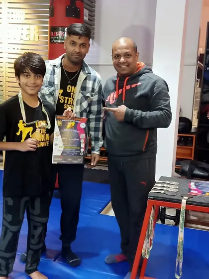 Celebrating our youngest champion, Erhaan, with his gold medal and certificate. His focus and dedication are unmatched.
