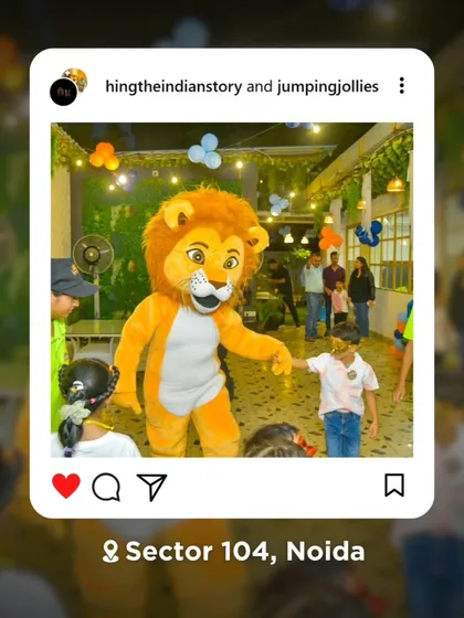 Meet my friendly lion mascot, a favorite among the kids. This is one of the many entertainment add-ons I offer to make your child's birthday party extra special and interactive.