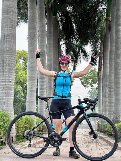 A victory pose from the birthday girl!