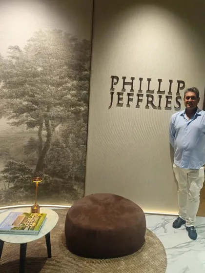 Posing at the Phillip Jeffries Singapore flagship showroom. Attending these exclusive previews allows me to bring the latest global design innovations to my clients.