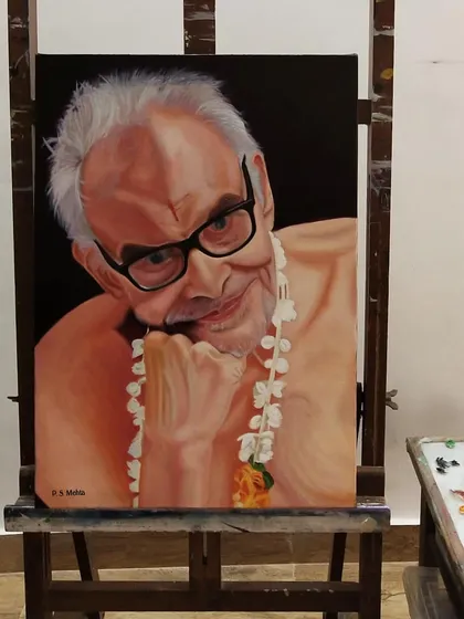 This portrait commission took approximately 65 hours to complete. I really enjoyed the process of discovering and painting the different skin tones to achieve this level of realism.