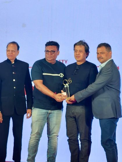 Receiving an award at the Society Interiors Design Competition & Awards. We are thankful for the recognition from the esteemed publication.