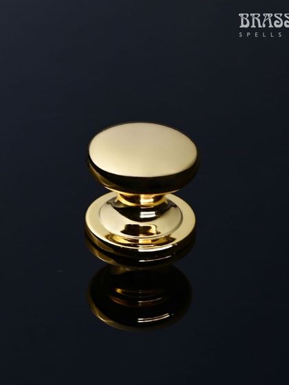 The Baleno Knob in Polished Brass. Its clean, classic shape and radiant finish make it a versatile choice for adding a touch of elegance to any cabinet or drawer.
