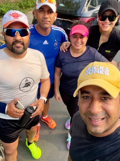 A selfie of the group after the race. The post-race glow is real.
