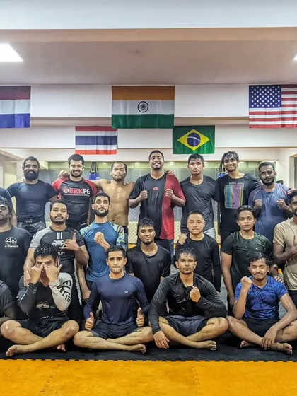 The submission society. Our team after a tough grappling session, always working to sharpen their skills.