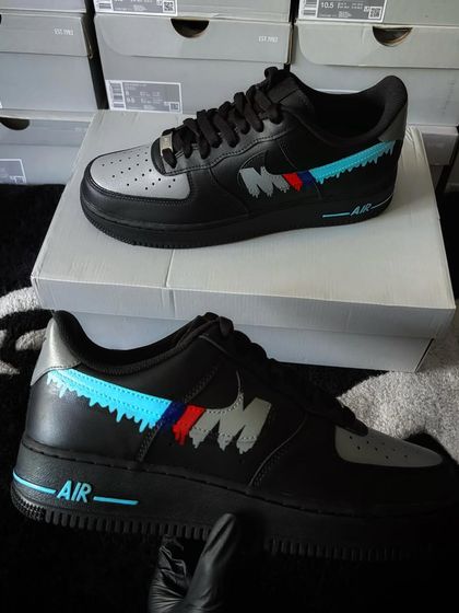 A creative take on the BMW theme, this custom Nike Air Force 1 features a "drip" effect with the M-series colors.
