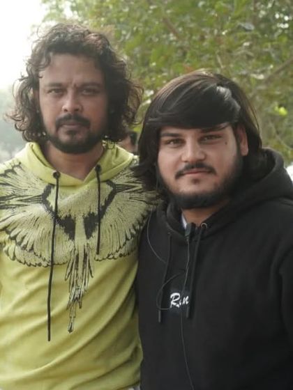 With the talented singer Raja Hasan. It's always great to collaborate with artists who are passionate about their craft.