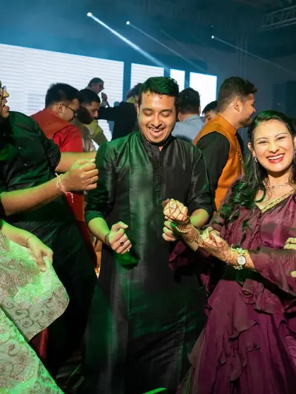 Smiles and laughter on the dance floor. We believe in creating a fun and inclusive atmosphere where every guest feels like part of the celebration.