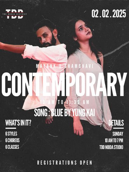 Get ready to experience the color of serenity in our Contemporary class. This session will focus on emotional expression through movement.