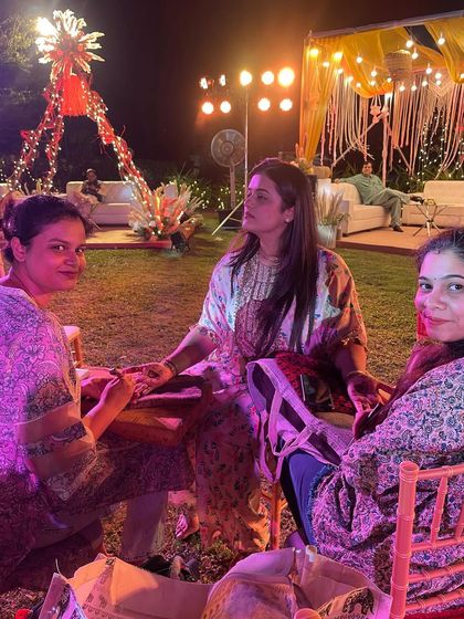 A cherished moment when my team got to apply mehendi for the family of cricketer Suryakumar Yadav. It's an honor to be part of such special occasions.