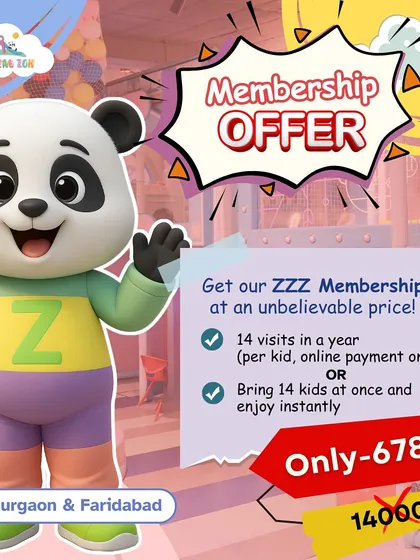Get ready for a year of fun with our super-duper ZZZ Membership offer! It's the best way to enjoy more play for less, giving you 14 visits to use however you like at our Gurgaon and Faridabad locations.