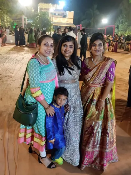 I love my job. Posing with the bride's family after a successful sangeet night.