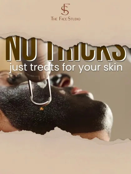 A simple, effective message: I offer real treatments for your skin. This image features the Carbon Peel, a science-backed procedure for achieving a healthy, radiant complexion.