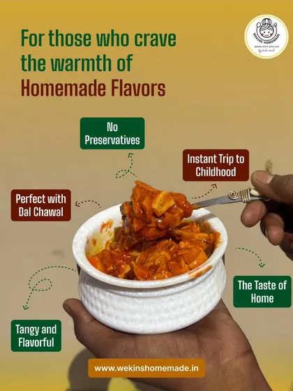 For everyone who misses the warmth of homemade food. My pickles are tangy, flavorful, preservative free, and perfect with dal chawal, bringing the taste of home right to your plate.