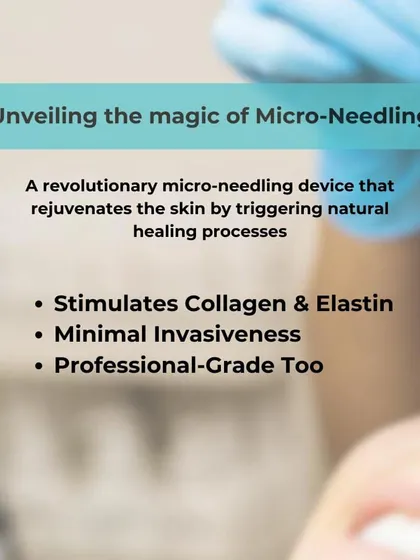 Unveiling the magic of microneedling. This professional-grade tool rejuvenates the skin with minimal invasiveness by stimulating natural collagen and elastin production, leading to firmer, smoother, and more radiant skin.