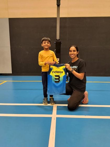 It's official! Ivaan is the newest member of our basketball community. We love seeing our young players excited to get their own jerseys.