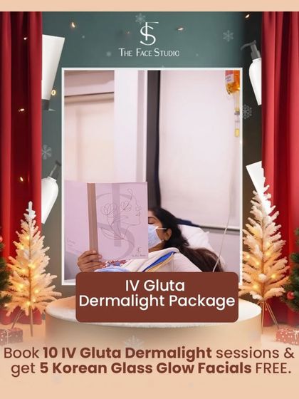 A special Christmas offer for our IV Gluta Dermalight package. When you book 10 sessions, you get 5 Korean Glass Glow Facials for free, perfect for achieving a long-lasting, radiant glow.