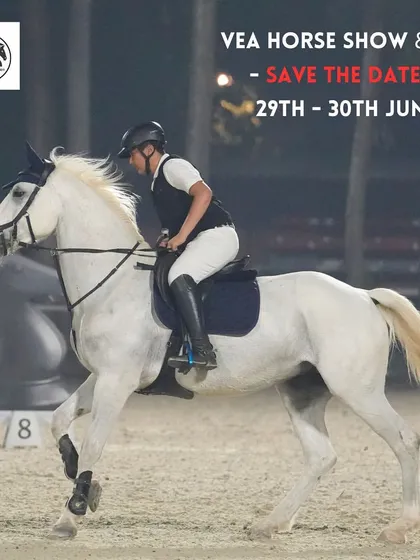 An announcement for our VEA Horse Show & REL in June. Our events cater to various levels, from introductory jumping to higher-level classes.