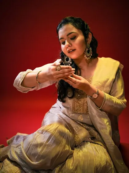 A final image from the Diwali series, showcasing a thoughtful and elegant pose.