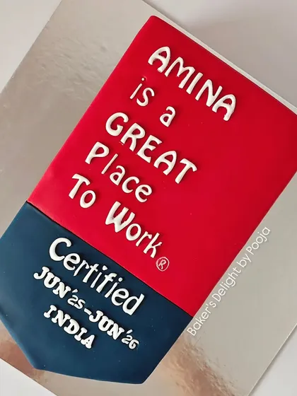 Celebrating a corporate milestone! This cake was designed to replicate the "Great Place to Work" certification logo for a company celebration.