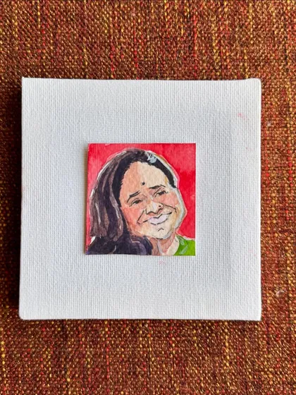 A tiny watercolour portrait of my mom. This one is for her, remembering all the little moments that were just ours.