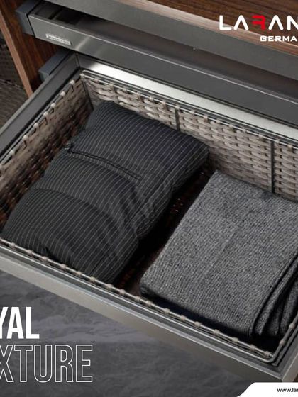The royal texture of this rattan-style basket adds a layer of sophistication to your drawer storage, proving that practical solutions can also be incredibly stylish.