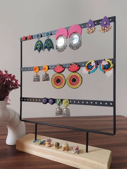 My earring collection on display. Each piece is handmade by me and can be customised for your wedding or as return gifts.