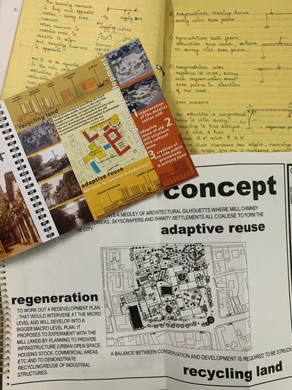 Concept sketches and notes from my architectural thesis in 2003, where I first began exploring the idea of adaptive reuse and urban regeneration.