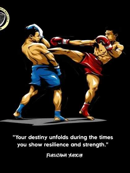 A motivational graphic reminding us that our destiny is forged in moments of resilience and strength. This is the warrior's mindset.