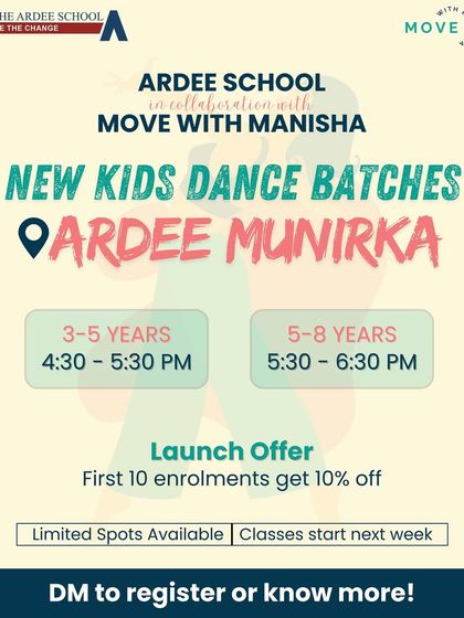 We are also launching new batches at Ardee Munirka. DM us to register or learn more.