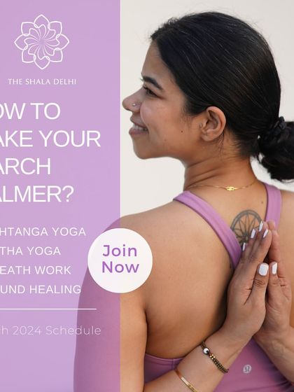 Our March schedule, inviting students to find serenity with our offerings in Ashtanga, Hatha, breathwork, and sound healing.