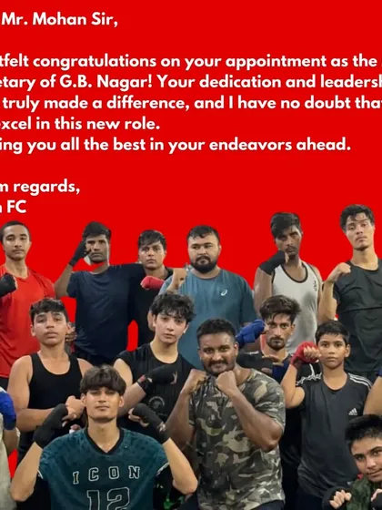 A graphic celebrating my appointment as the MMA Secretary of G.B. Nagar, backed by the support of my team.