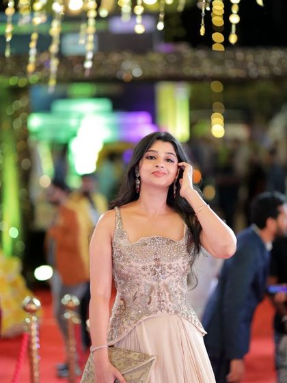 A lovely shot of Aishani Shetty, capturing her gentle smile and elegant look for the evening.