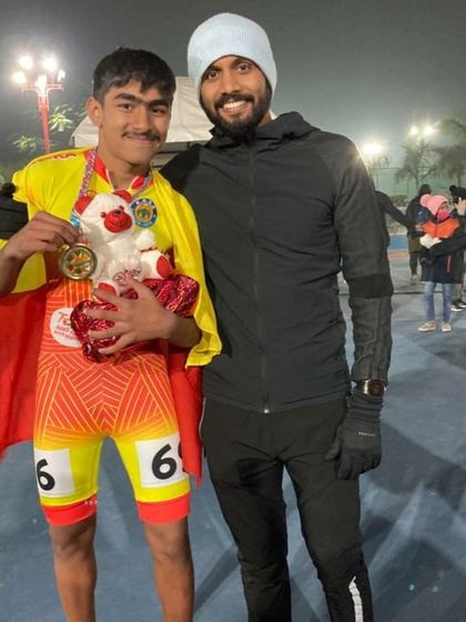 With one of my promising young skaters after his win at the 59th National Championship. Mentoring athletes on their path to victory is my greatest reward.