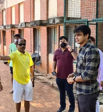 My Co-Director Shalini Thakur in discussion with Neeraj Chopra during his visit to our facility.