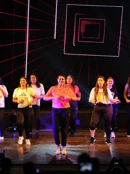 The stage is our playground! Our ladies' Zumba batch lights up the auditorium during our Zest '25 showcase. This performance captures the vibrant, unstoppable energy that defines our dance fitness community.