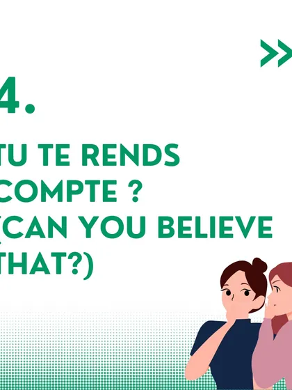 'Tu te rends compte?' is a common phrase used to express disbelief, meaning 'Can you believe that?'. It's perfect for storytelling and casual chats.