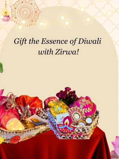 This graphic captures the essence of my Diwali gifting. It showcases some of my colourful, traditional baskets, perfect for gifting the essence of love, light, and joy during the festival.