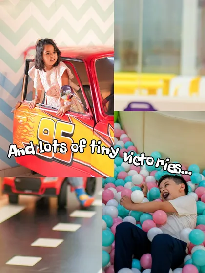 And lots of tiny victories. Whether it's zooming in a race car or splashing into the ball pit, every moment of active play is a win at Skadoosh.