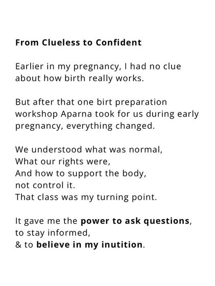 This mama went from clueless to confident. She shares how a single birth preparation workshop was her turning point, giving her the power to ask questions and believe in her intuition.