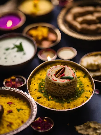 A modern presentation of a festive Indian rice dish. We love to play with form and presentation to bring a fresh perspective to traditional flavours.