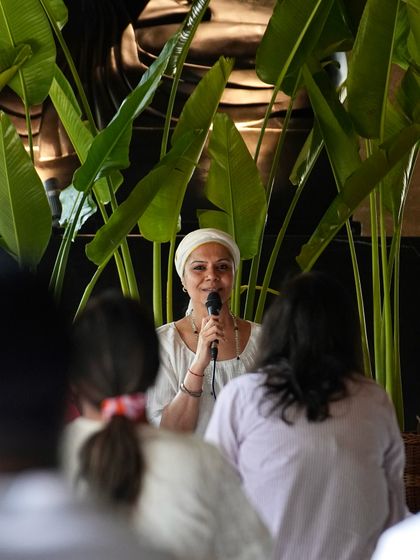 Speaking to the group during a workshop. I am grateful for every opportunity to share this technology and witness its impact.