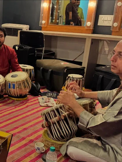 Another view from the green room, watching my Guru as he explains a nuance. The learning never stops when you are with your teacher.